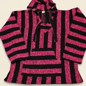 Pink and Black Striped Women's Sweater